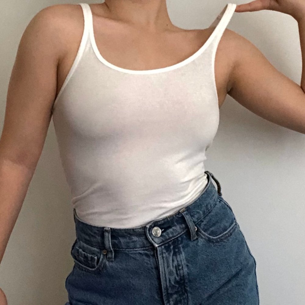 white tank top